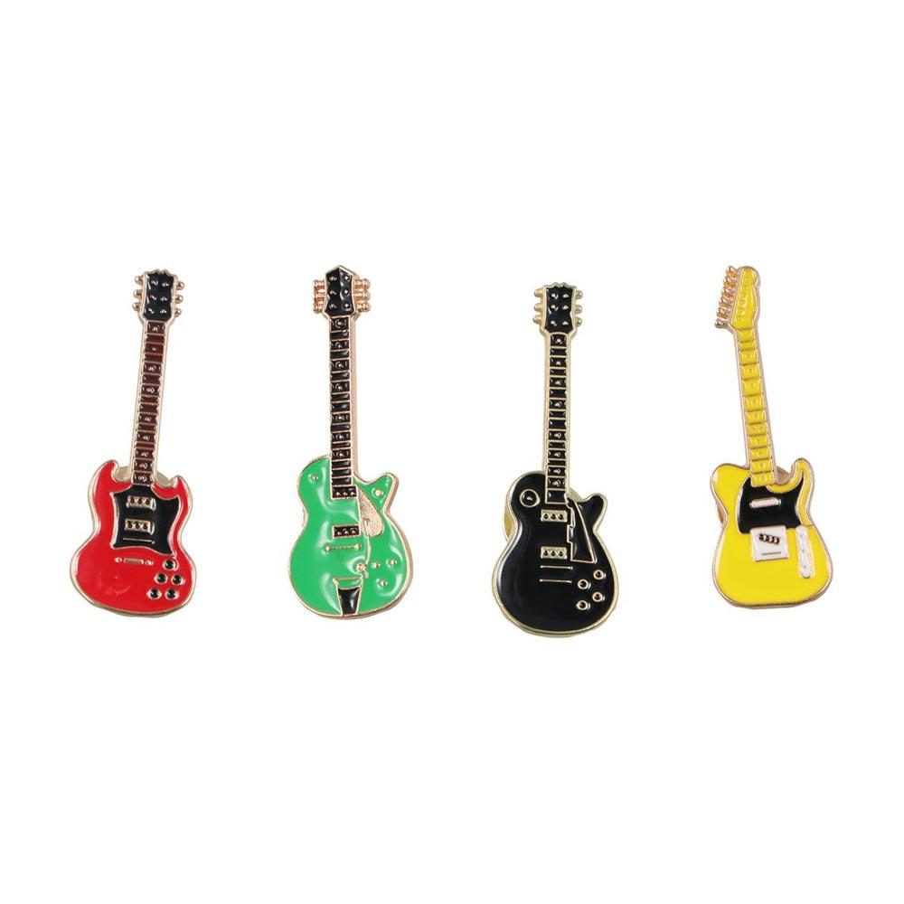 Musical Instruments Cartoon - دبوس معدني على شكل جيتار كرتوني،
