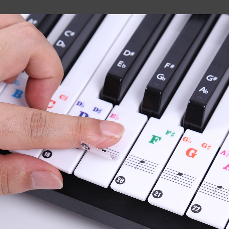 Musical Instrument Symbols - ملصقات شفافة لآلة البيانو 49/54/61/88 مفتاح،