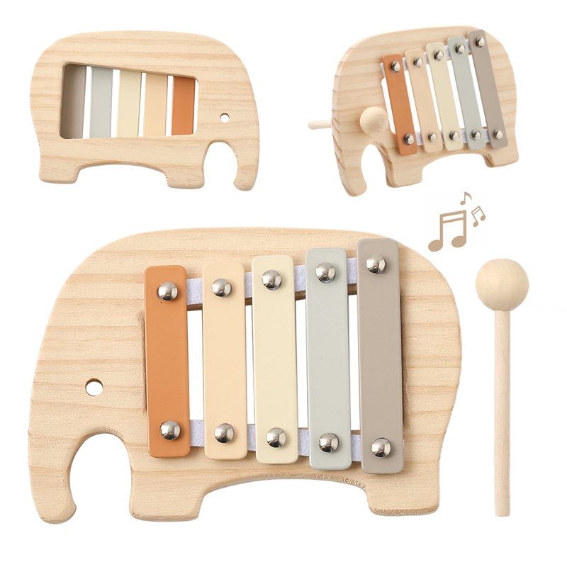Musical Instruments Cartoon - طفل لعبة مونتيسوري الكرتون الفيل قرع