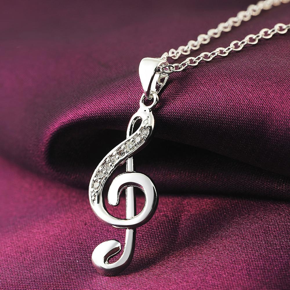 Musical Instrument Symbols - 45 سنتيمتر 18 بوصة 925 قلادة