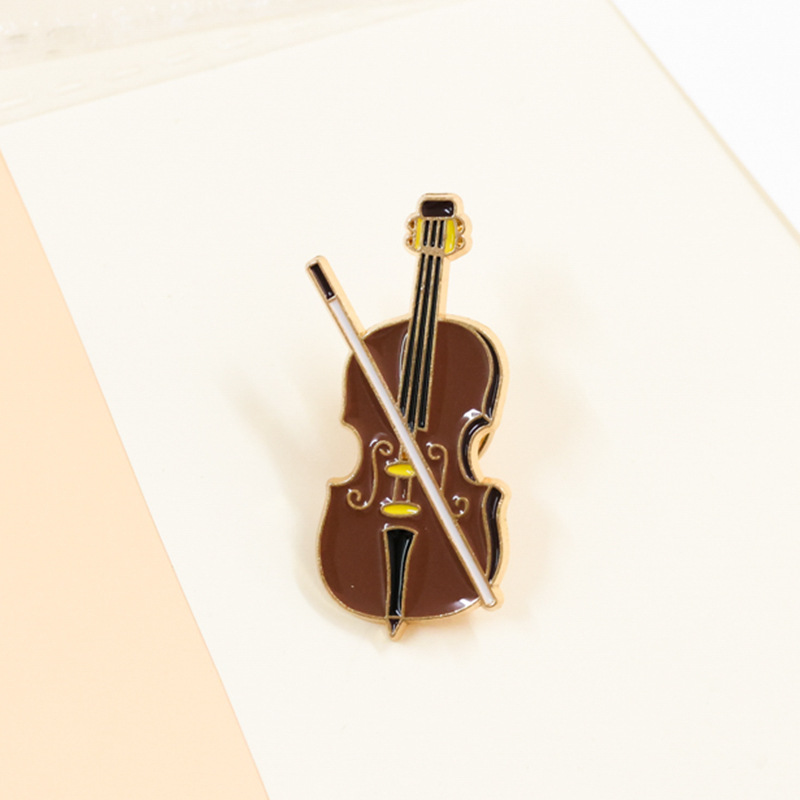 Musical Instruments Cartoon - كارتون الكمان المينا دبوس شارة ،