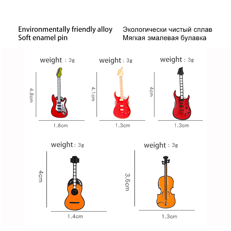 دبابيس مخصصة باس الغيتار دبابي - مراجعة Musical Instruments Cartoon وسعره