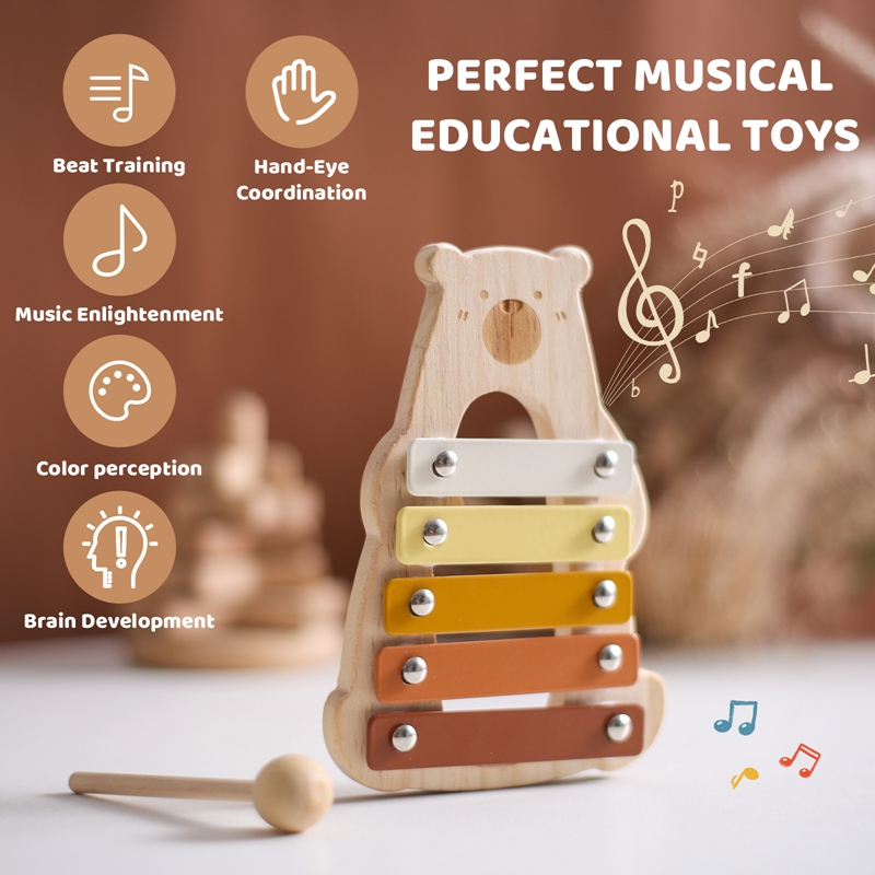 كرتون دب Glockenspiel مع قضبان - مراجعة Musical Instrument Glockenspiel وسعره