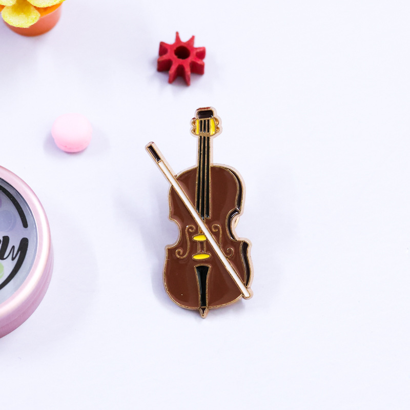 كارتون الكمان المينا دبوس شارة - مراجعة Musical Instruments Cartoon وسعره